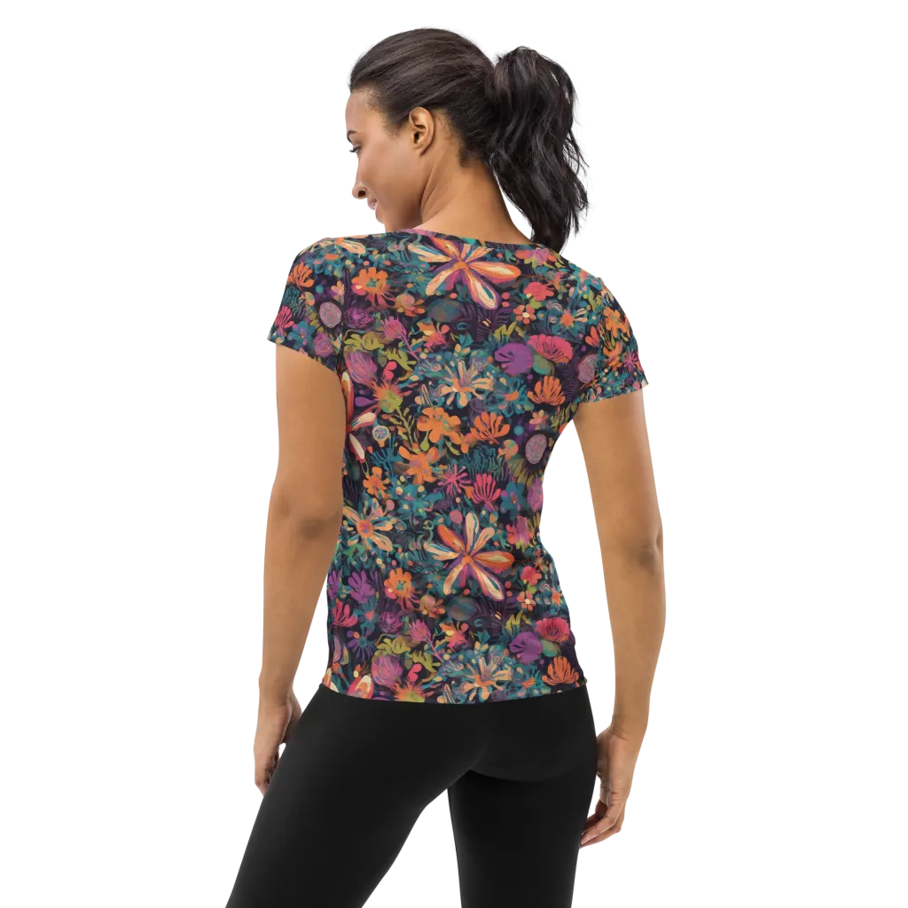 Electric Herbarium on Women's Athletic T-Shirt — Back
