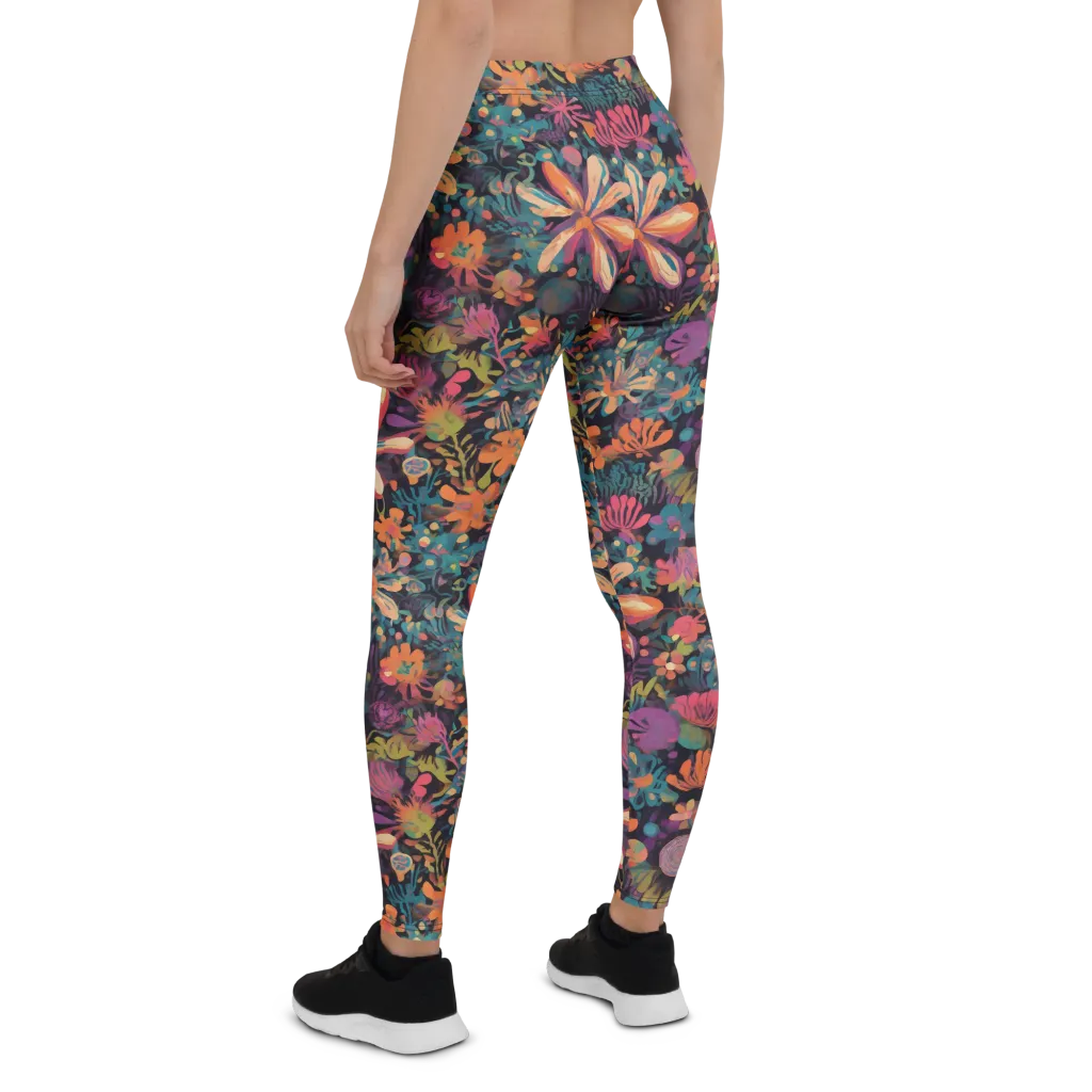 Electric Herbarium on Leggings — Back