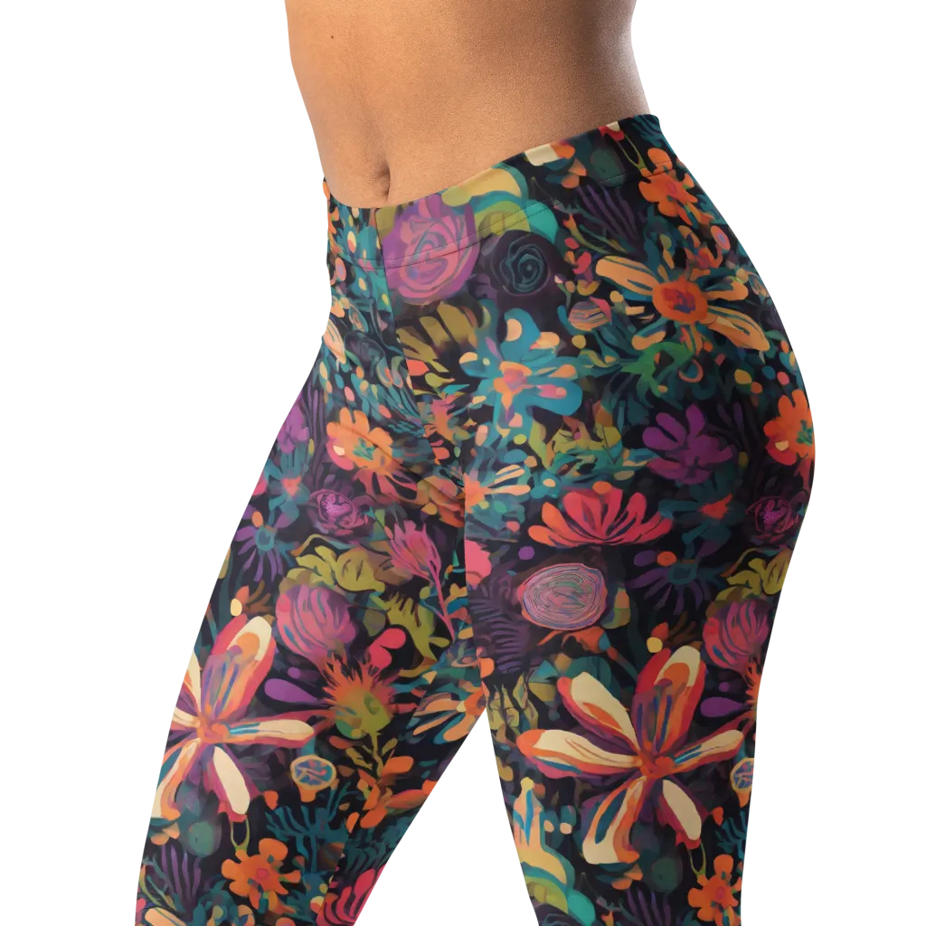 Electric Herbarium on Leggings — Left Front