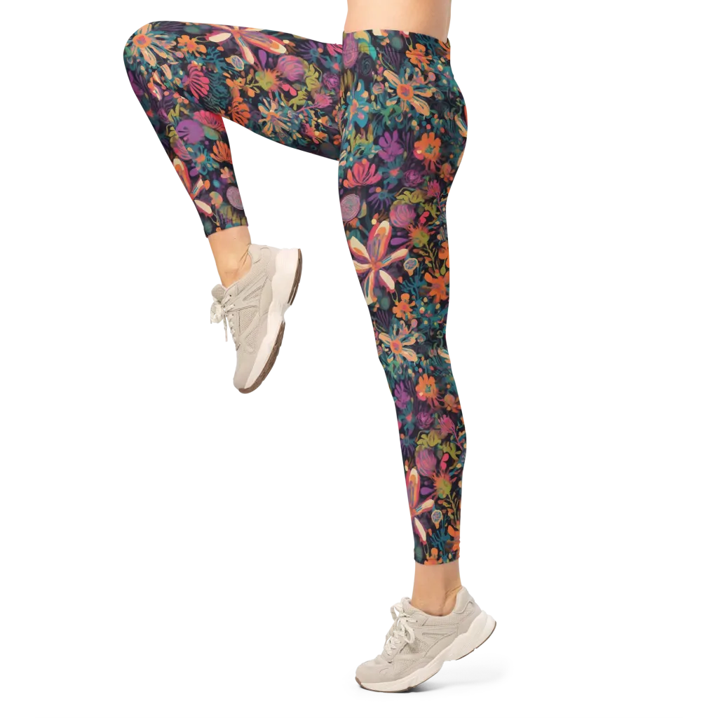Electric Herbarium on Leggings — Left