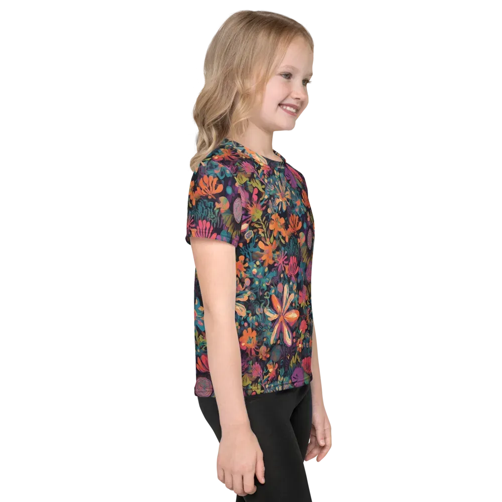 Electric Herbarium on Kids Crew Neck T-Shirt — Right