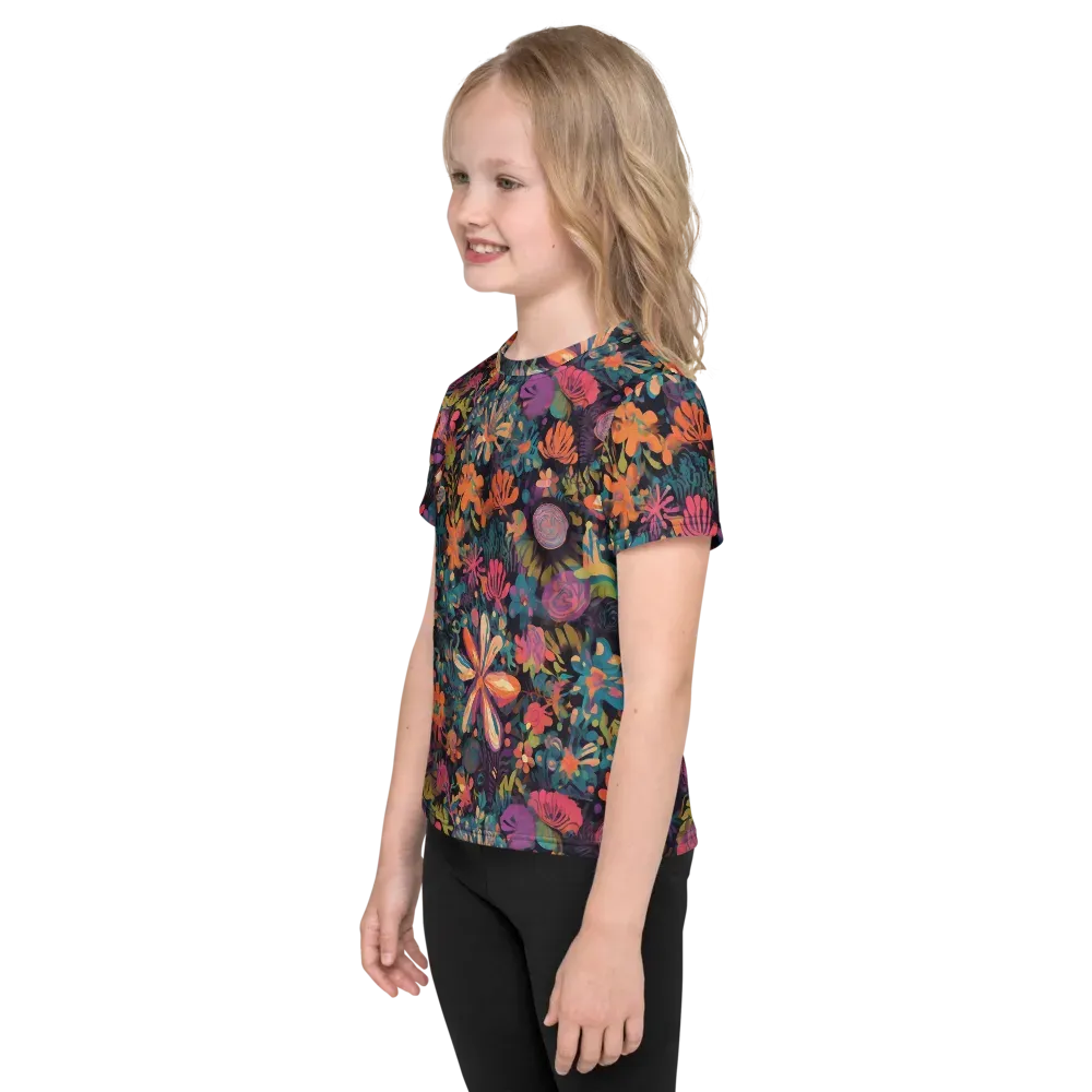 Electric Herbarium on Kids Crew Neck T-Shirt — Left