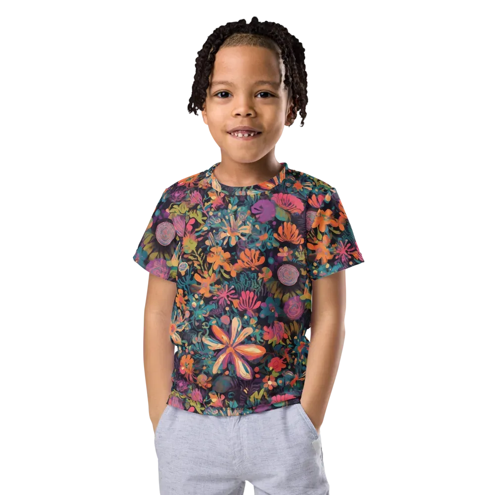 Electric Herbarium on Kids Crew Neck T-Shirt — Front