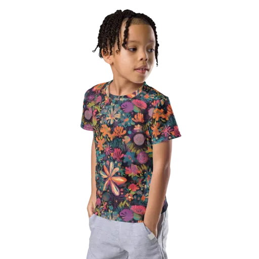 Electric Herbarium on a Kids Crew Neck T-Shirt
