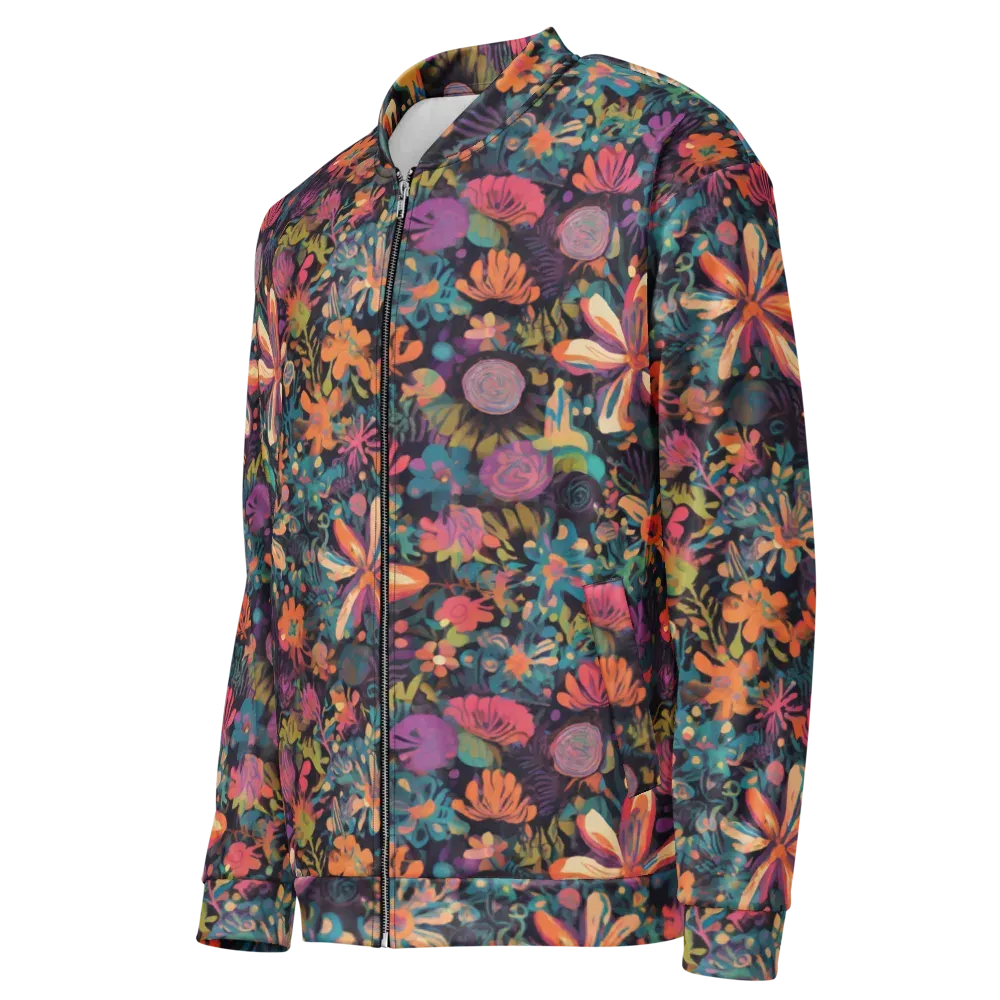 Electric Herbarium on Bomber Jacket — Left Front