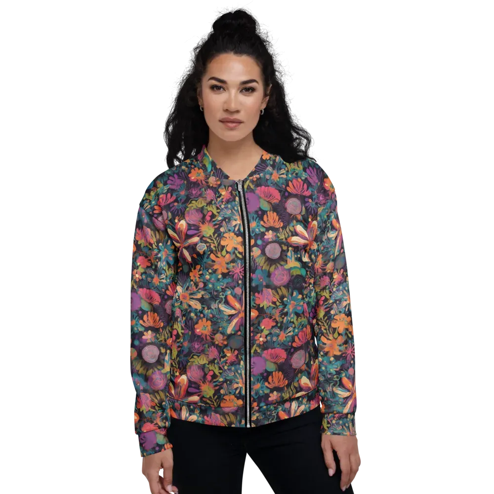 Electric Herbarium on Bomber Jacket — Front