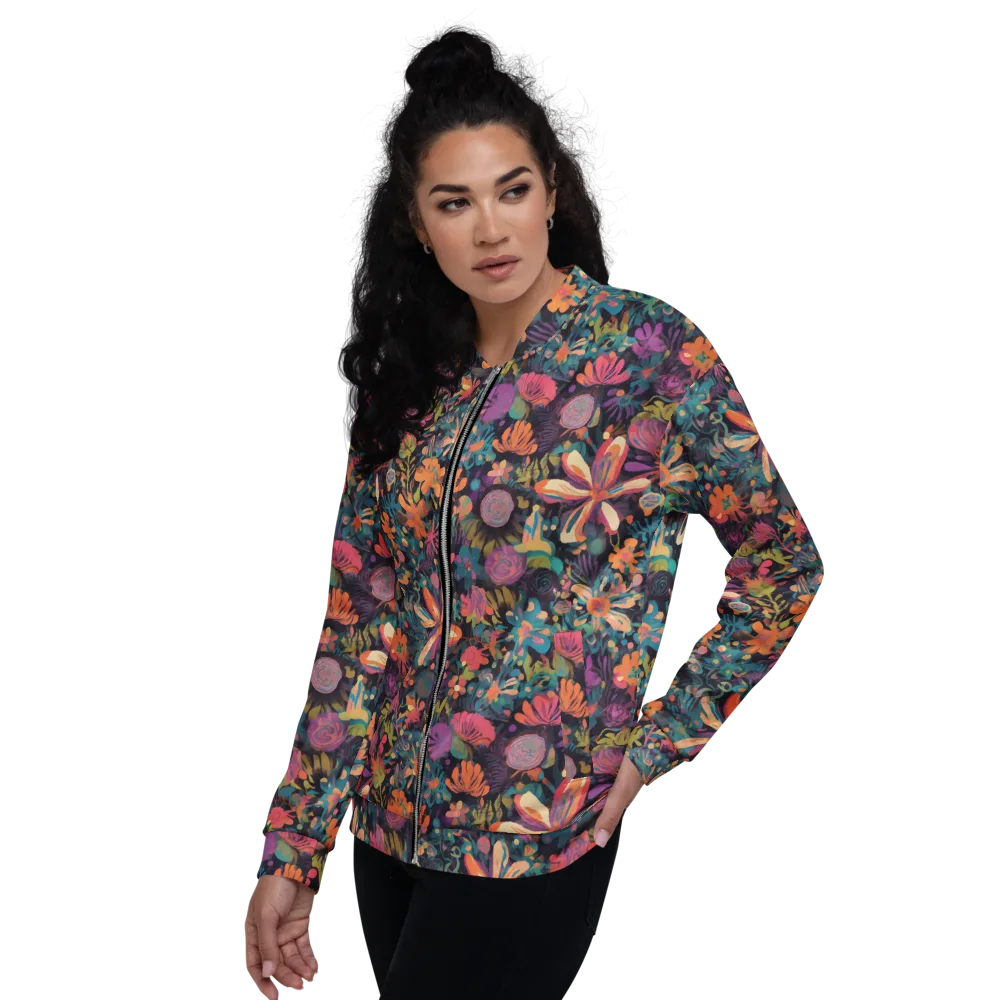 Electric Herbarium on Bomber Jacket — Left