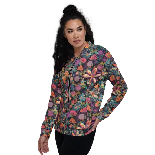 Electric Herbarium on a Bomber Jacket