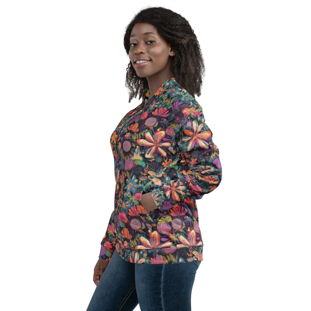 Electric Herbarium on Bomber Jacket — Left