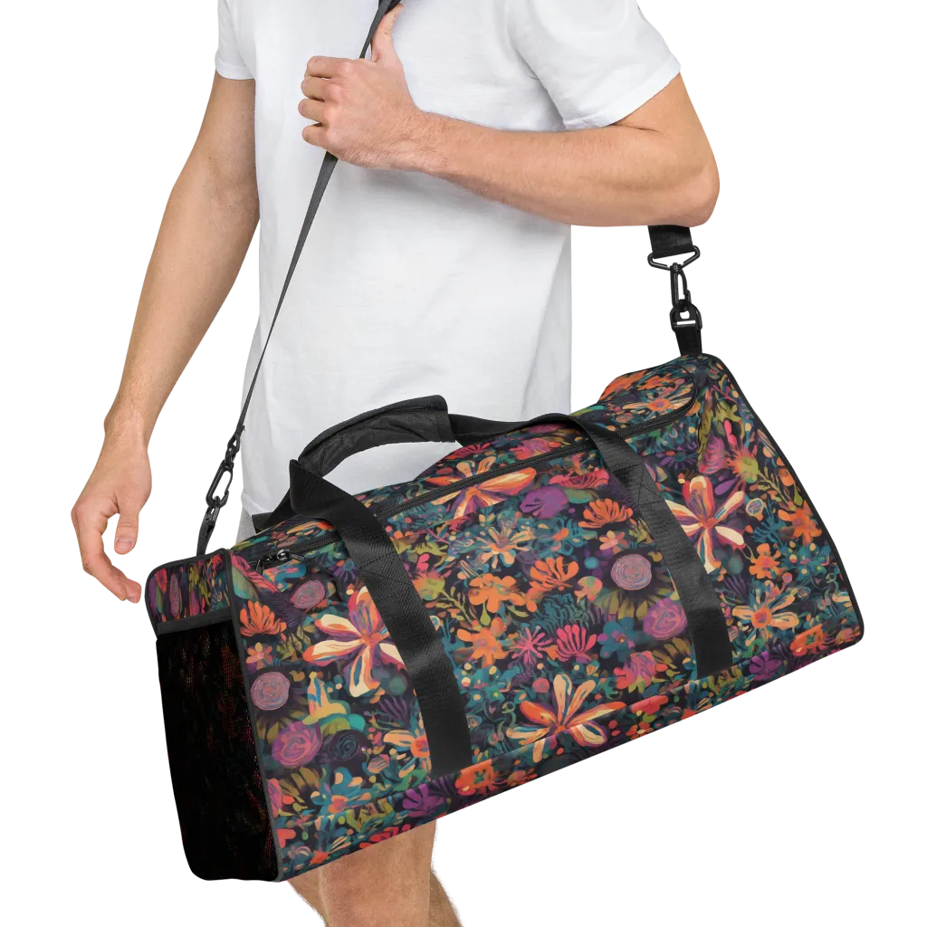 Electric Herbarium on Duffle Bag — Right Front
