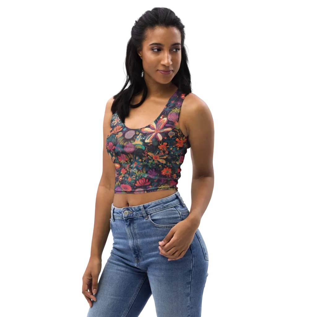 Electric Herbarium on Crop Top — Left Front