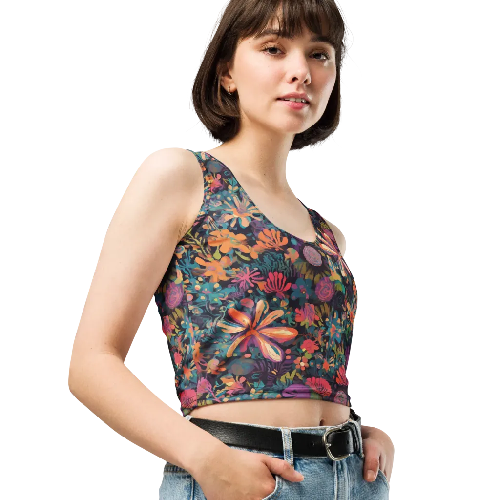 Electric Herbarium on Crop Top — Right Front