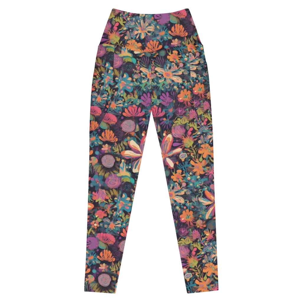 Electric Herbarium on Leggings with Pockets — Front