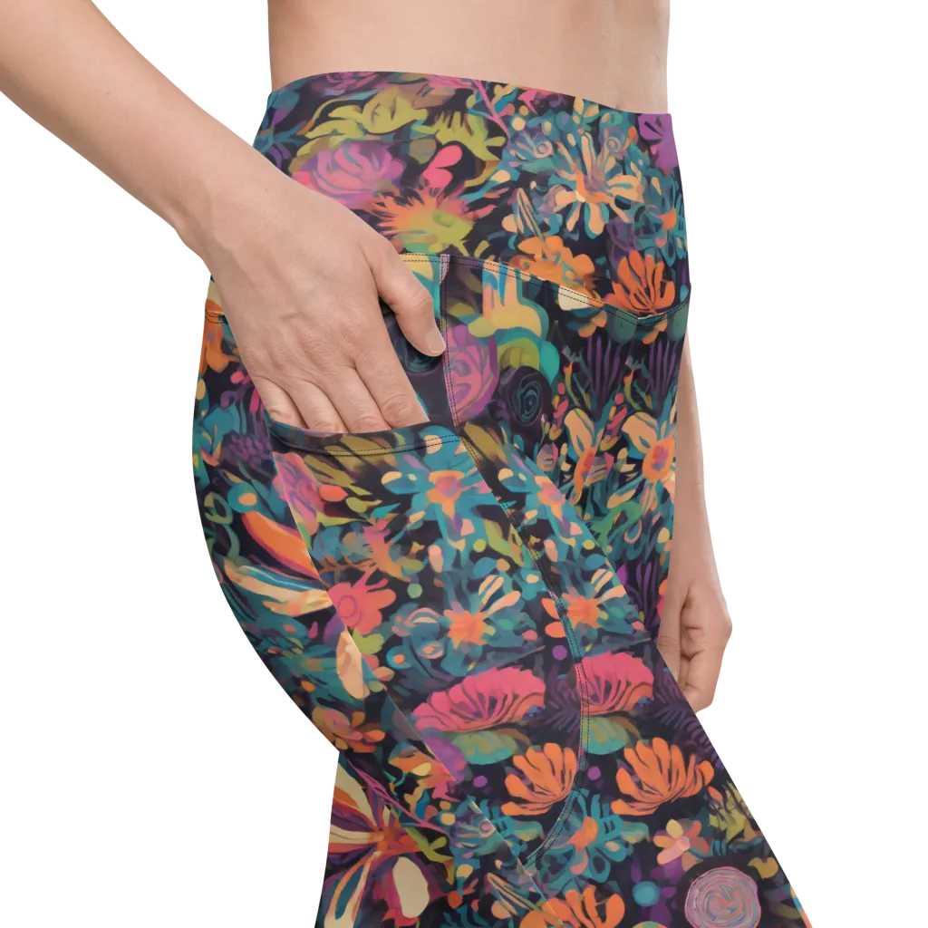 Electric Herbarium on Leggings with Pockets — Product details