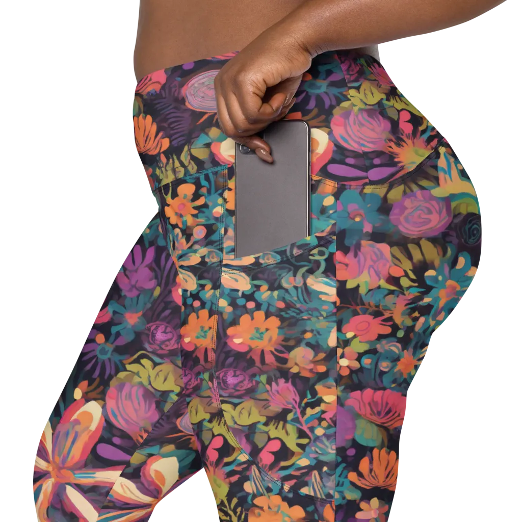 Electric Herbarium on Leggings with Pockets — Product details 2