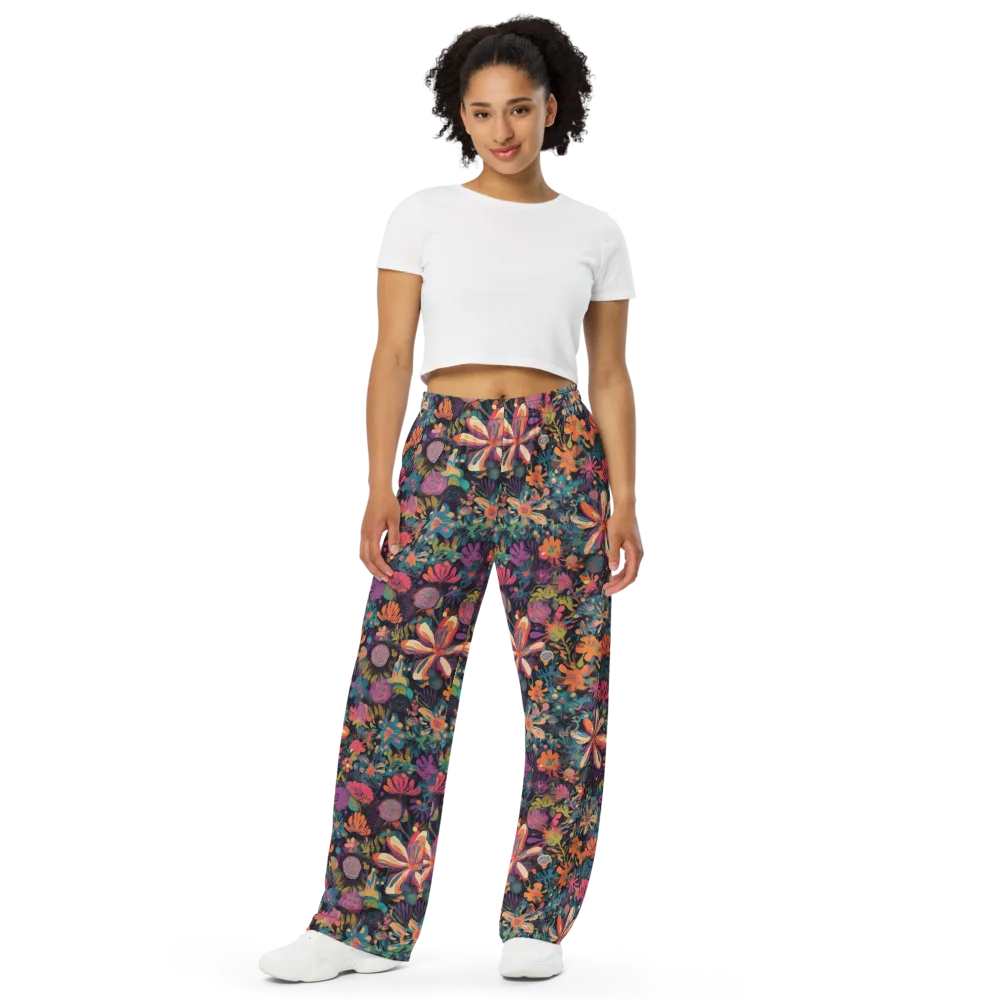 Electric Herbarium on Wide-Leg Pants — Front
