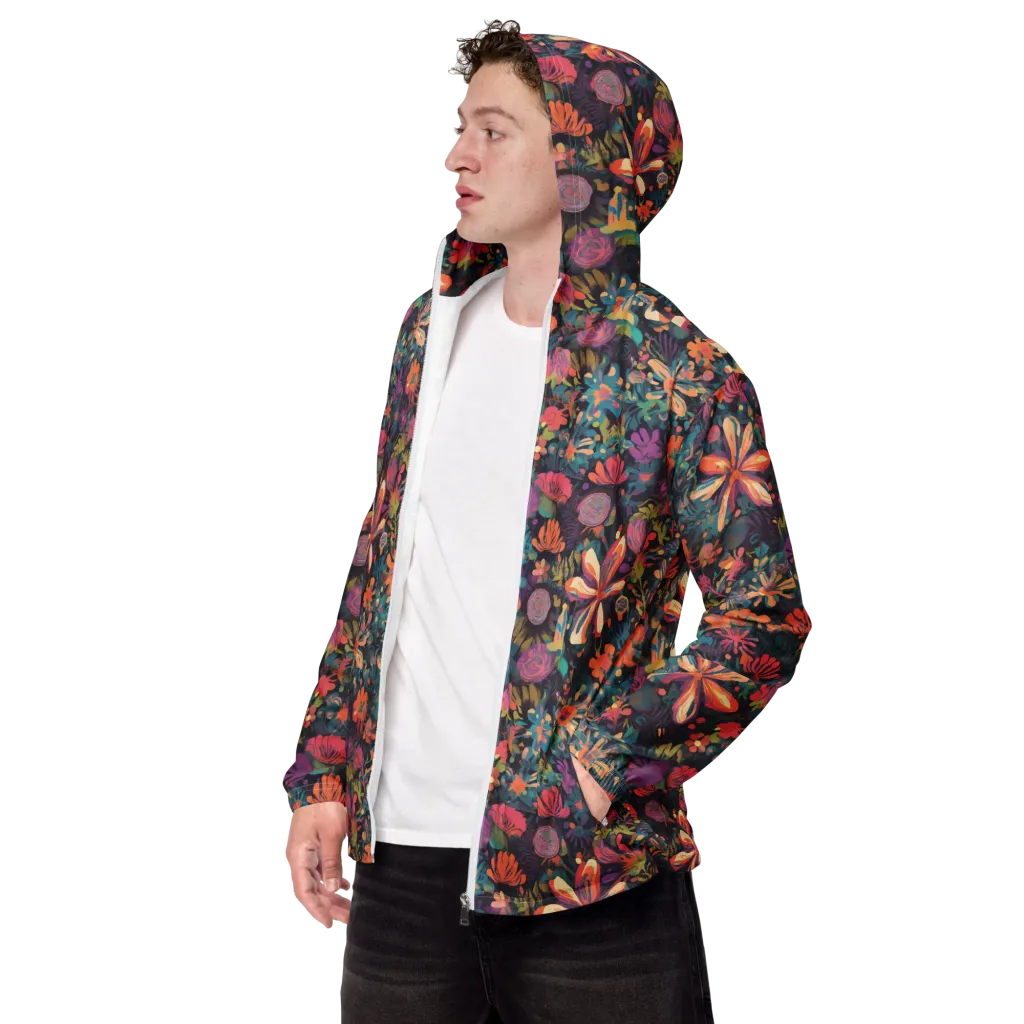 Electric Herbarium on Men's Windbreaker — Left Front