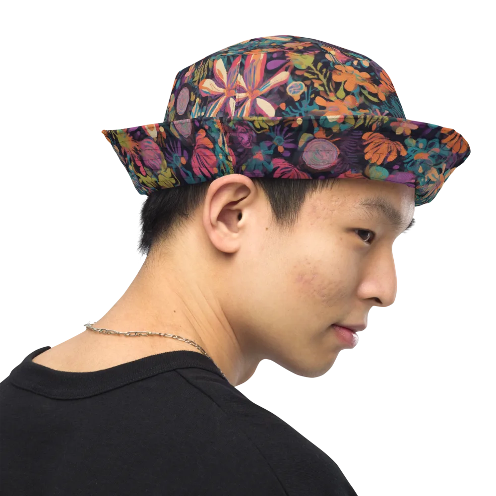 Electric Herbarium on Reversible Bucket Hat — Right Outside
