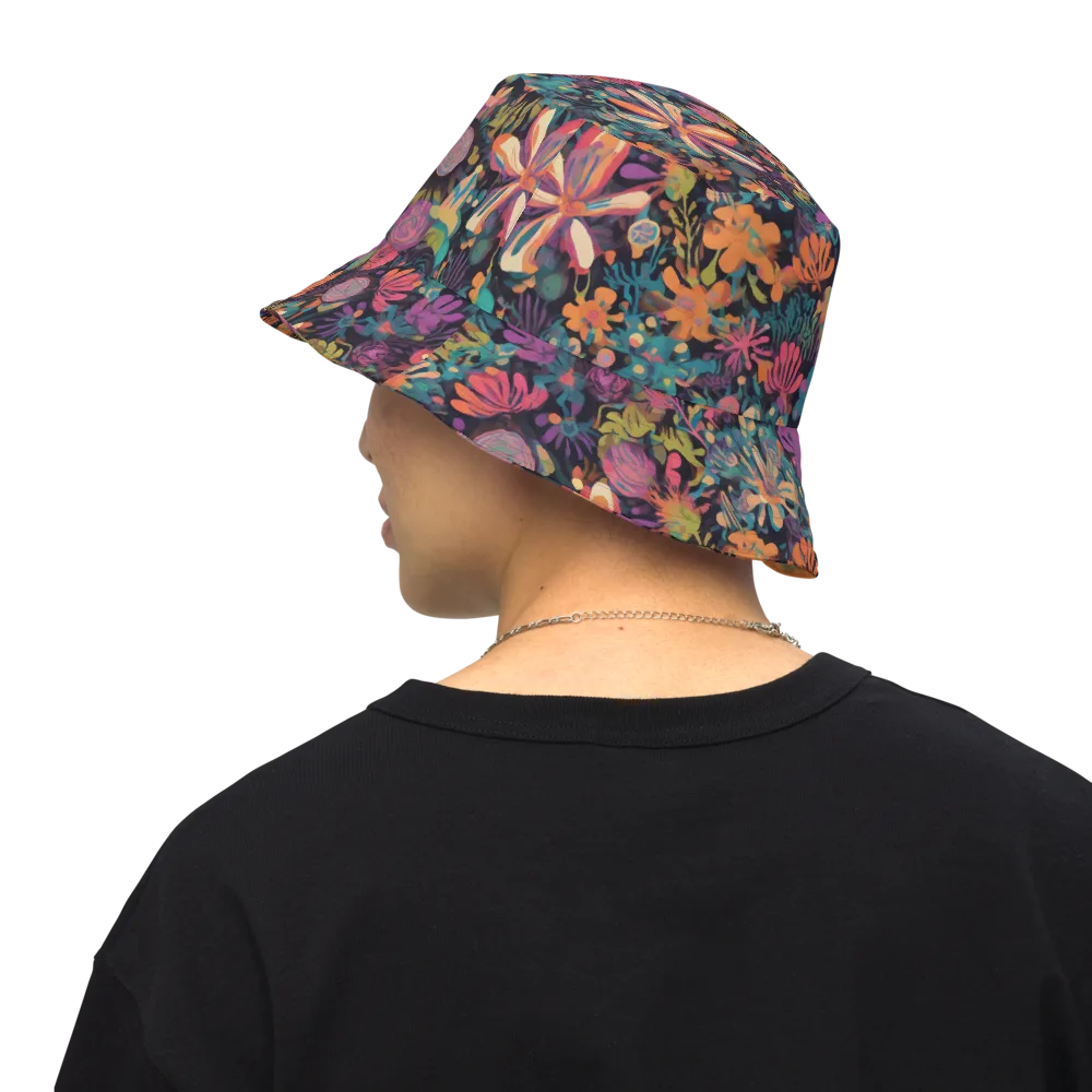 Electric Herbarium on Reversible Bucket Hat — Back Inside