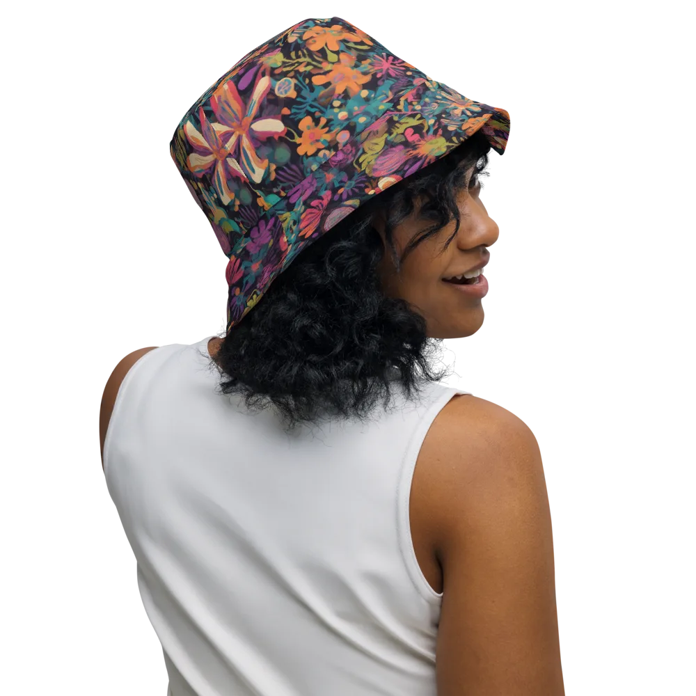 Electric Herbarium on Reversible Bucket Hat — Right Outside