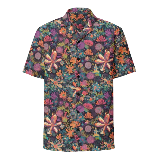 Electric Herbarium on a Button Shirt
