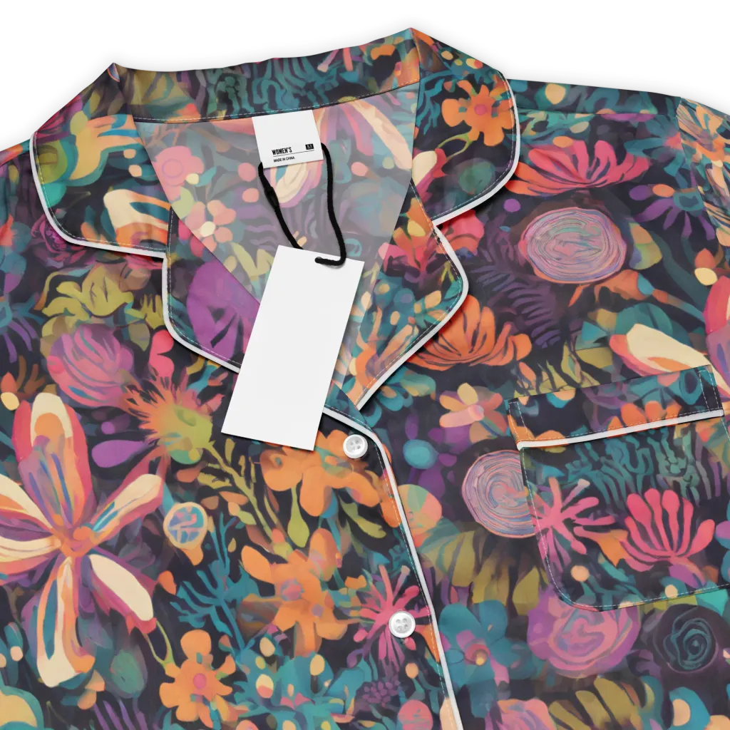 Electric Herbarium on Women's Short Sleeve Pajama Top — Product details
