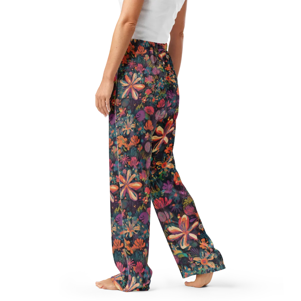 Electric Herbarium on Women's Pajama Pants — Left