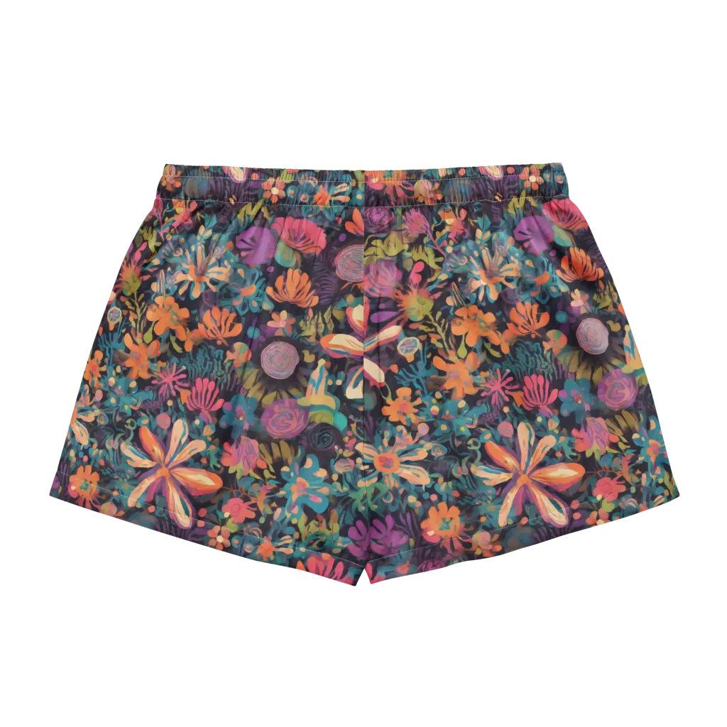 Electric Herbarium on Women's Pajama Shorts — Back