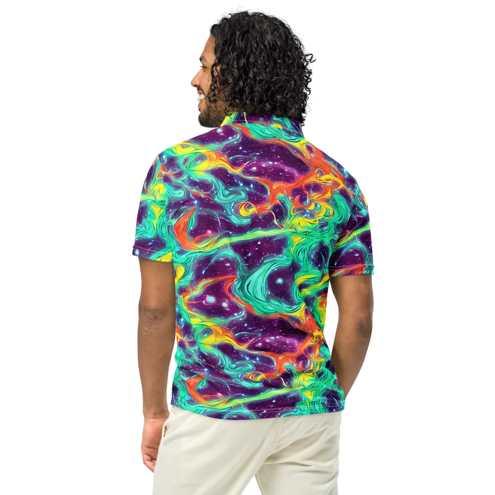Astral Afterglow on Men's Slim Fit Polo Shirt — Back