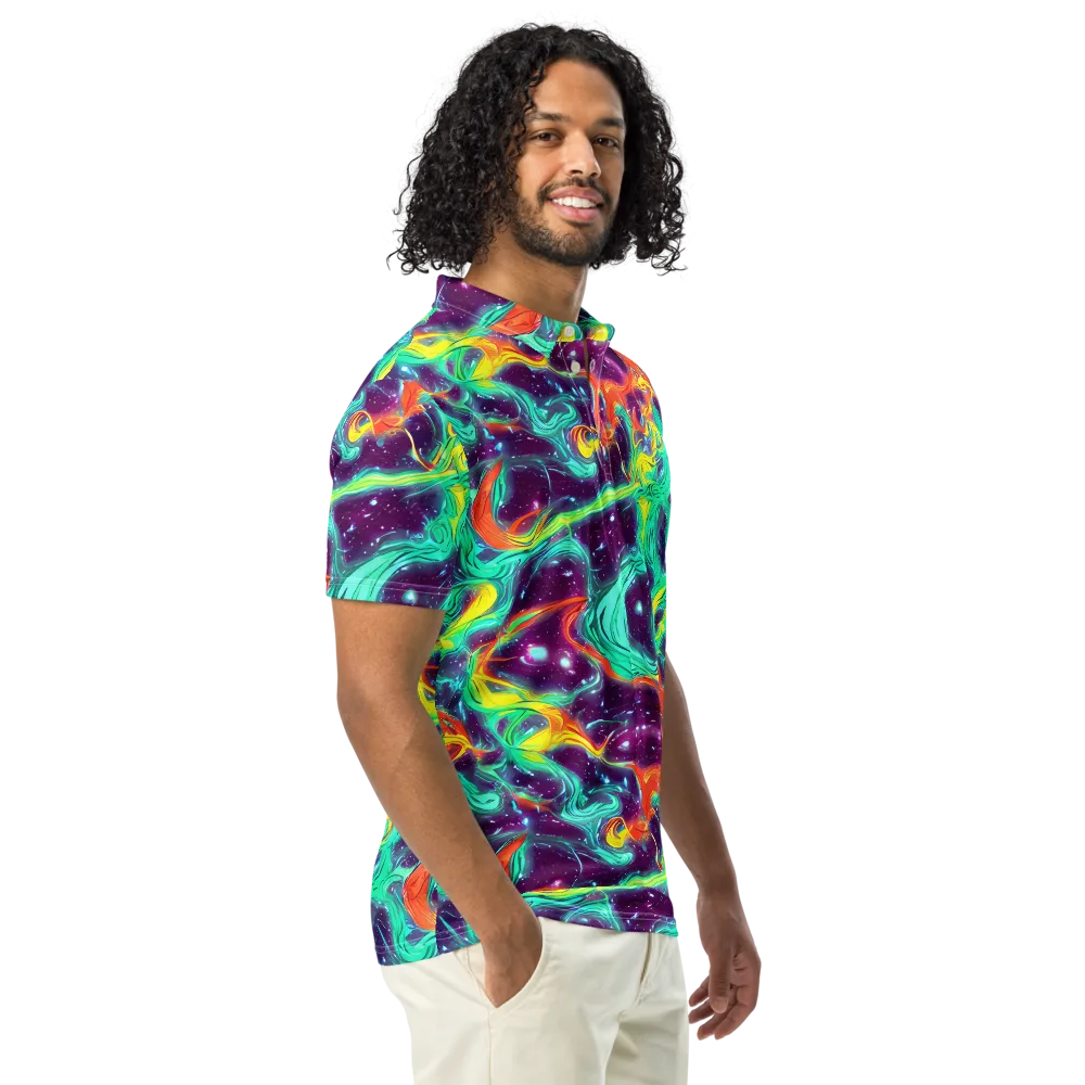 Astral Afterglow on Men's Slim Fit Polo Shirt — Right Front