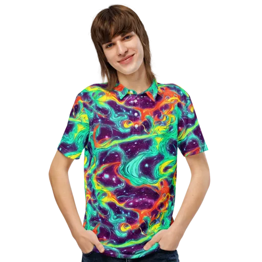 Astral Afterglow on a Men's Slim Fit Polo Shirt