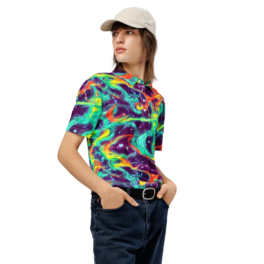 Astral Afterglow on Men's Slim Fit Polo Shirt — Right Front