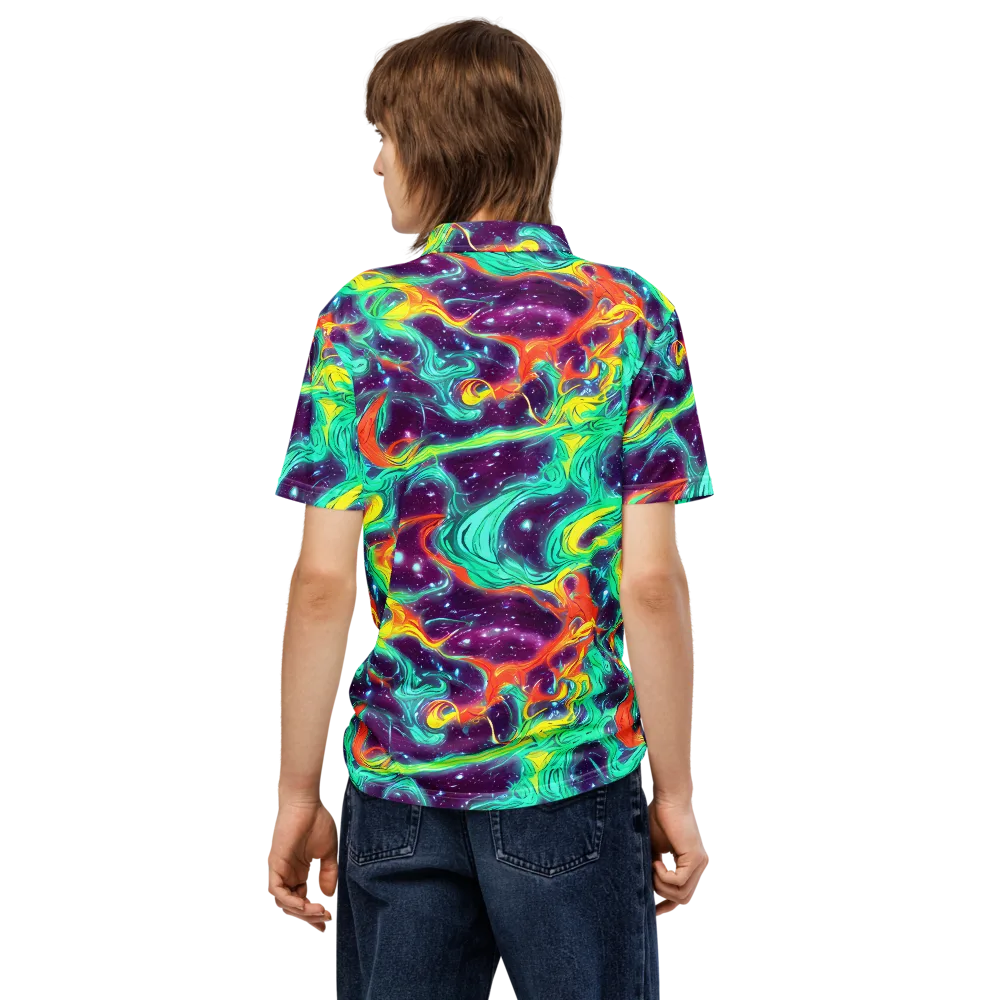 Astral Afterglow on Men's Slim Fit Polo Shirt — Back