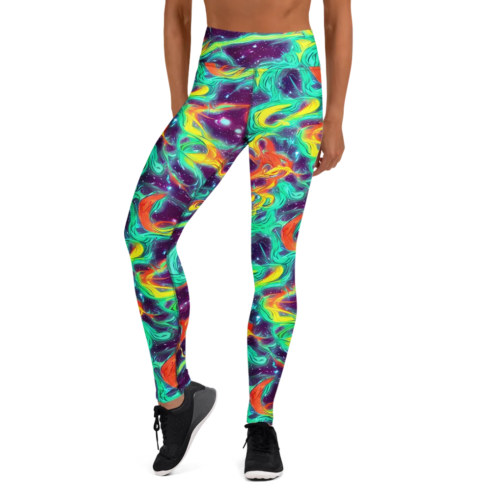 Astral Afterglow on Yoga Leggings — Front