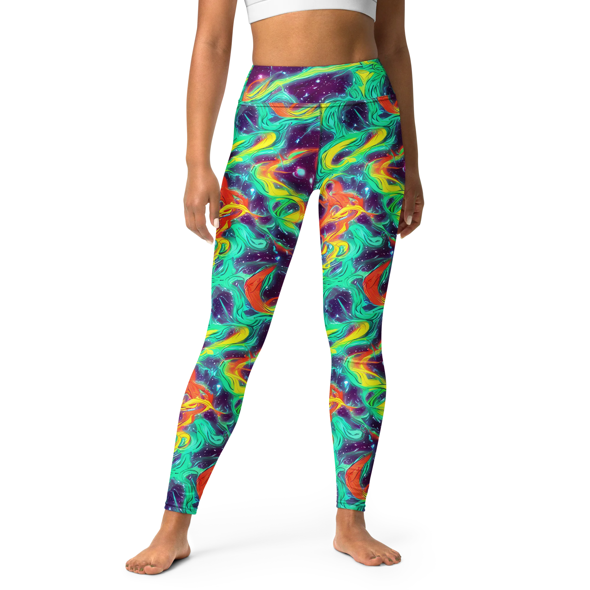 Astral Afterglow on Yoga Leggings — Front