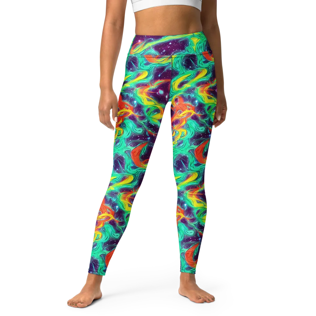 Astral Afterglow on Yoga Leggings — Front