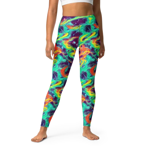 Astral Afterglow on a Yoga Leggings