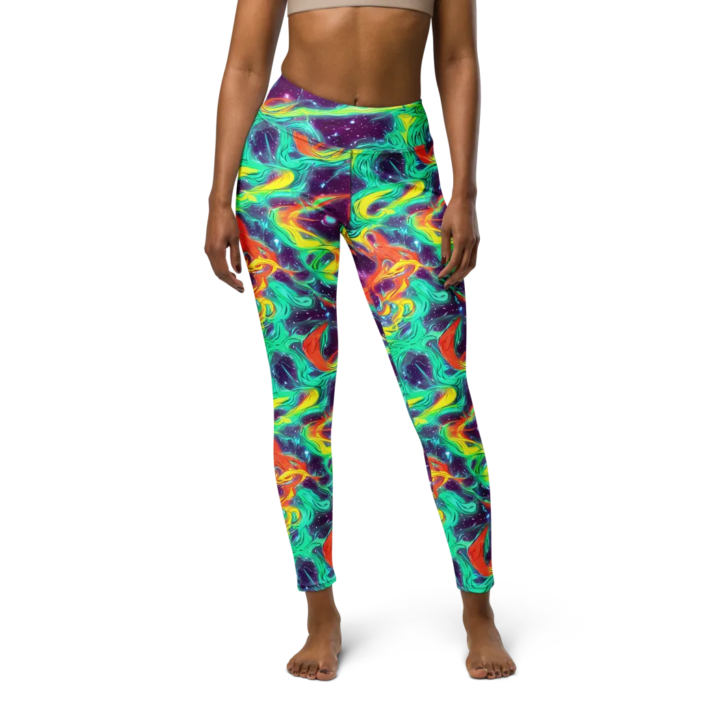Astral Afterglow on Yoga Leggings — Front