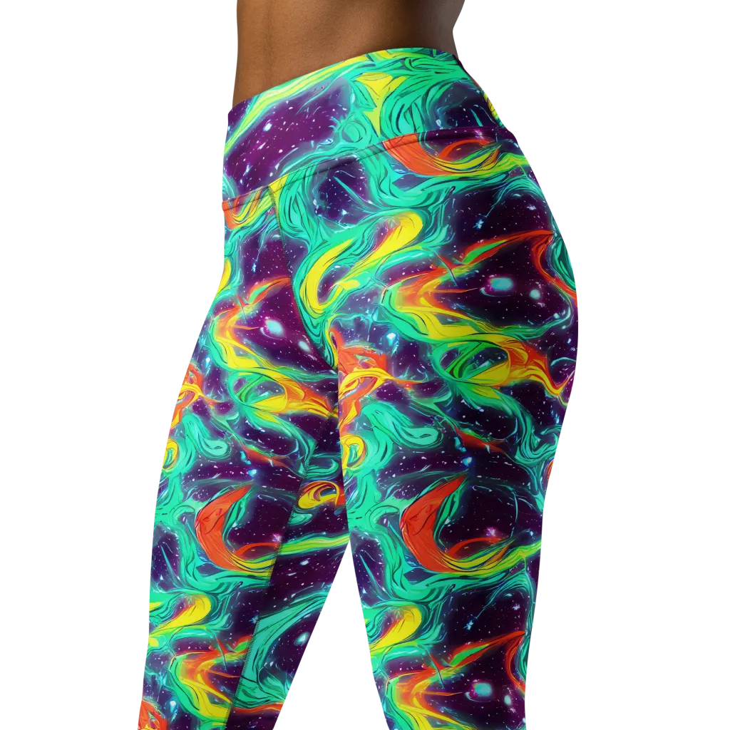 Astral Afterglow on Yoga Leggings — Left Front