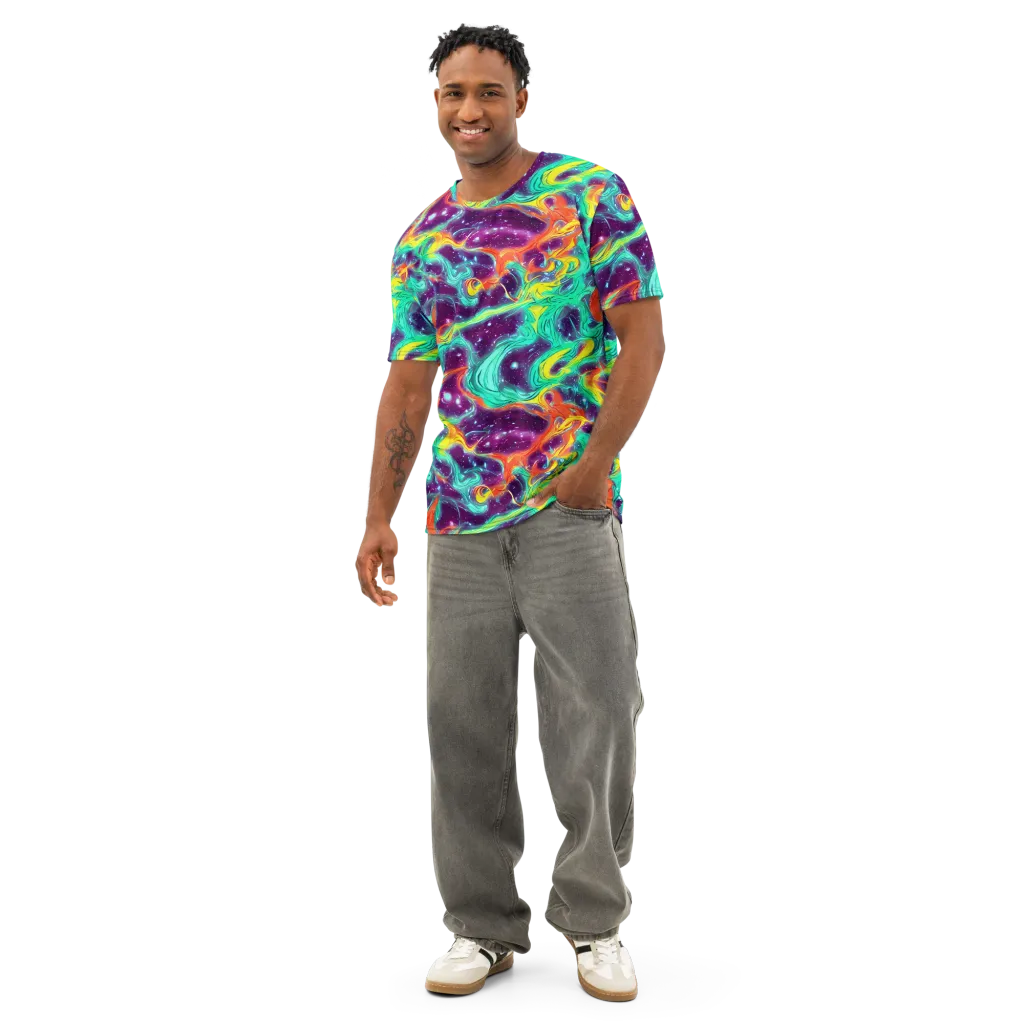 Astral Afterglow on Men's Cotton Crew Neck T-Shirt — Front