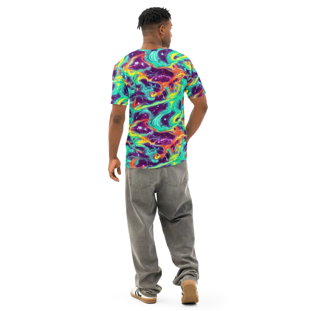 Astral Afterglow on Men's Cotton Crew Neck T-Shirt — Back