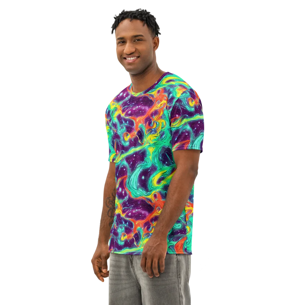 Astral Afterglow on Men's Cotton Crew Neck T-Shirt — Left Front