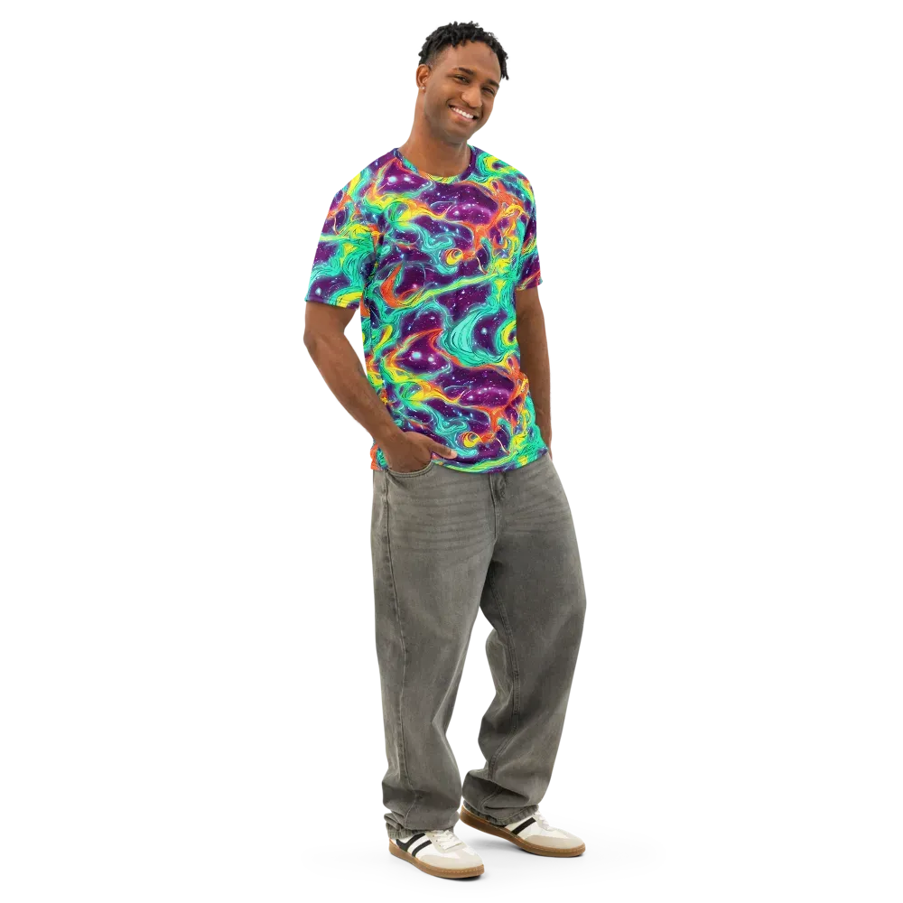 Astral Afterglow on Men's Cotton Crew Neck T-Shirt — Right Front