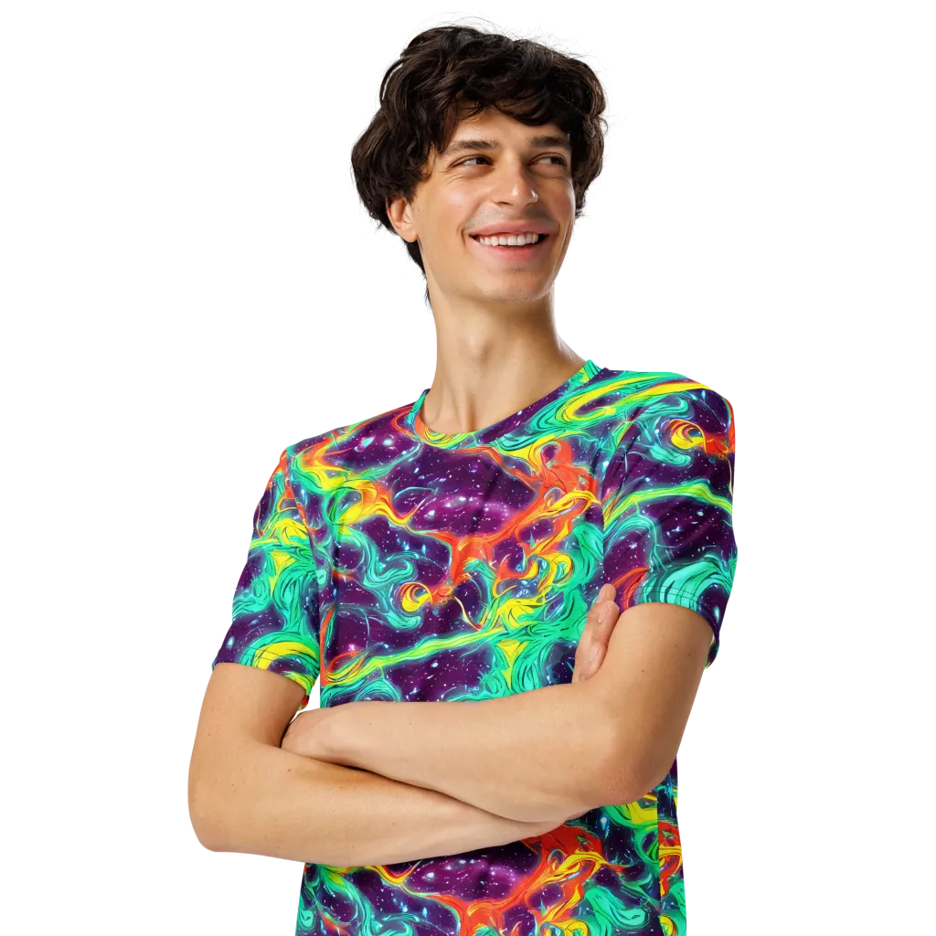 Astral Afterglow on Men's Crew Neck T-Shirt — Left Front