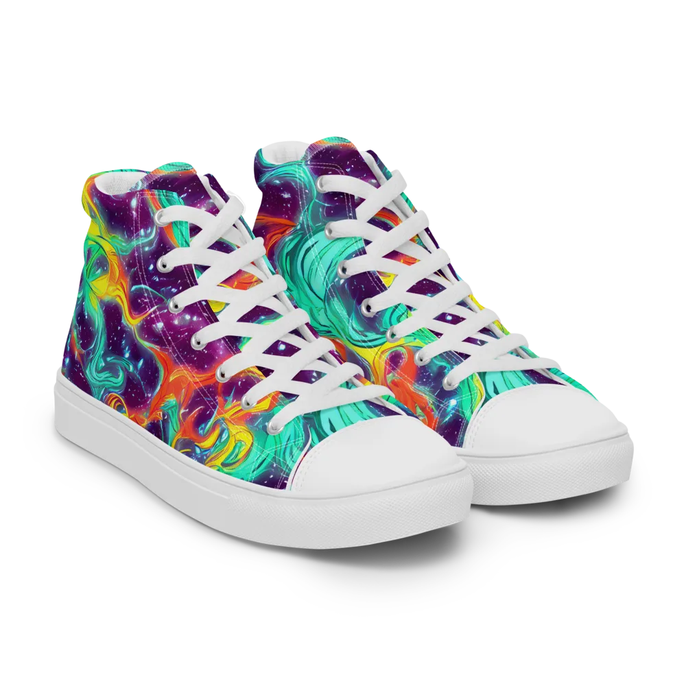 Astral Afterglow on Men's High Top Canvas Shoes — Right Front