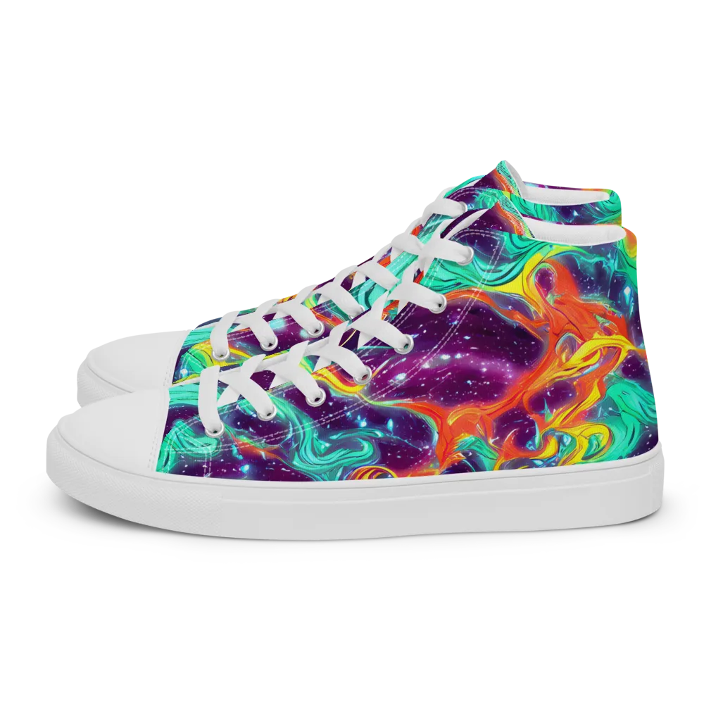 Astral Afterglow on Men's High Top Canvas Shoes — Left