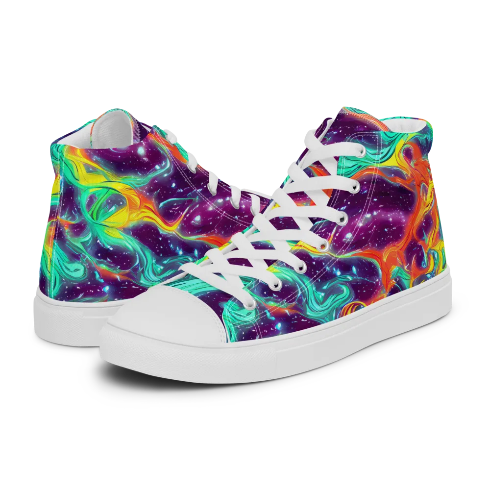 Astral Afterglow on Men's High Top Canvas Shoes — Left