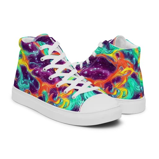 Astral Afterglow on a Men's High Top Canvas Shoes