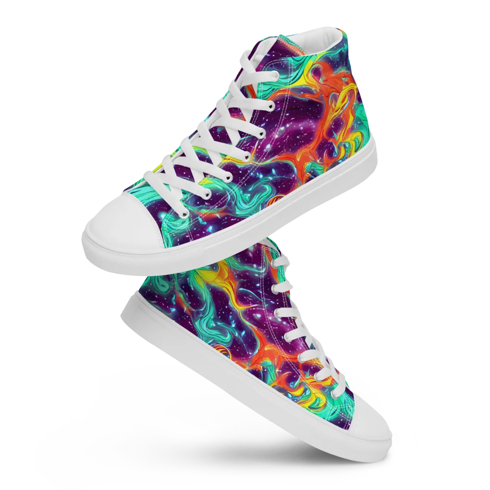 Astral Afterglow on Men's High Top Canvas Shoes — Front