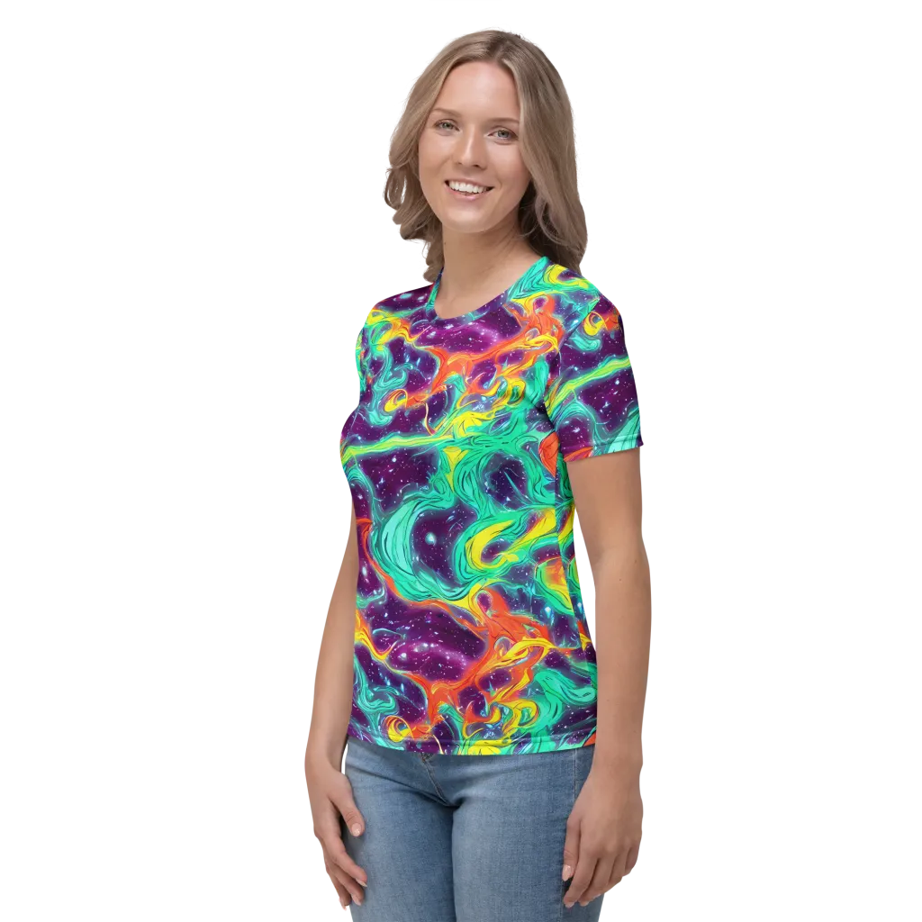 Astral Afterglow on Women's Crew Neck T-Shirt — Left